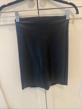Commando Black Faux Leather Midi Pencil Skirt